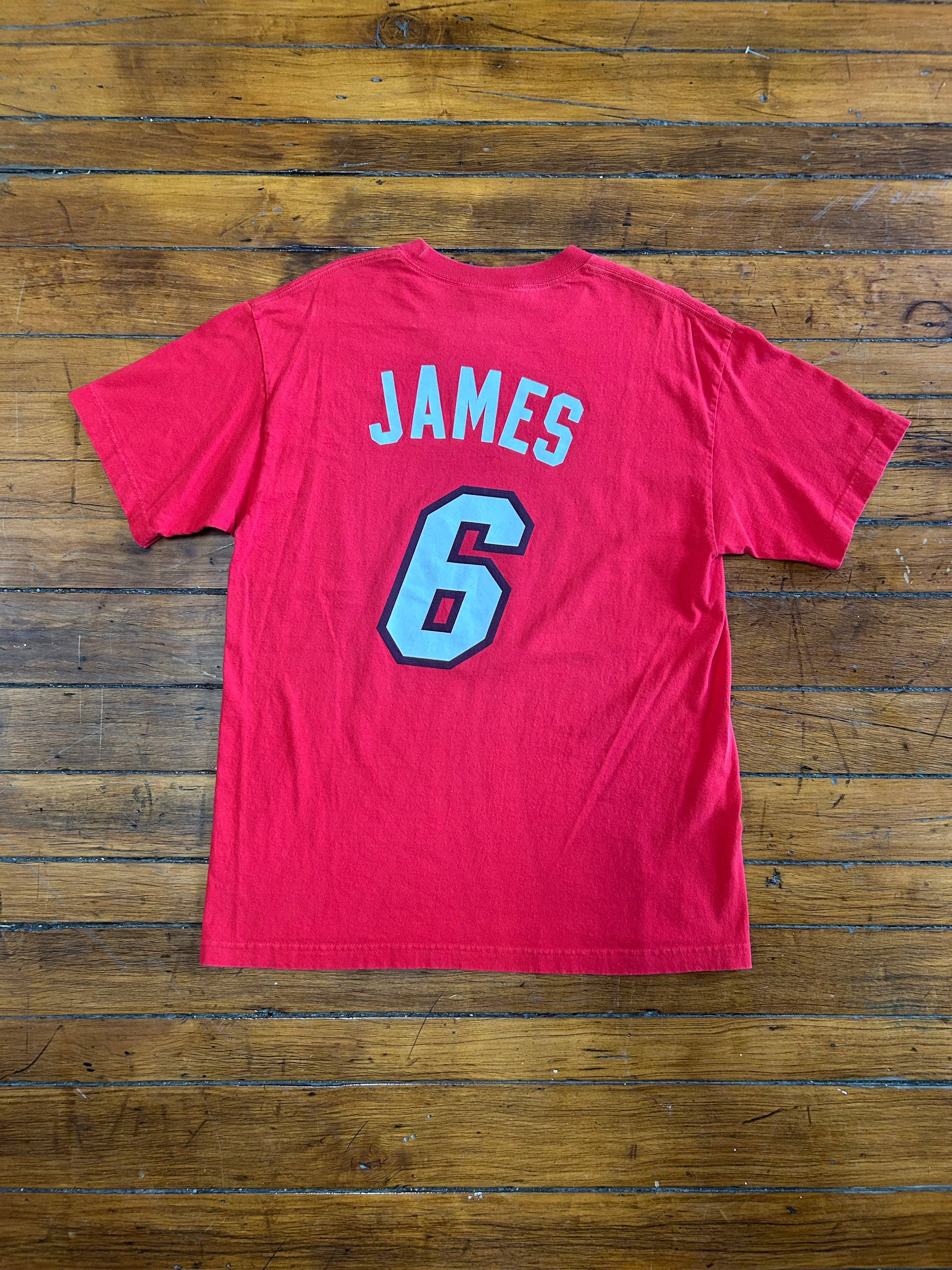 Miami Heat LeBron James #6 T-Shirt NBA Majestic