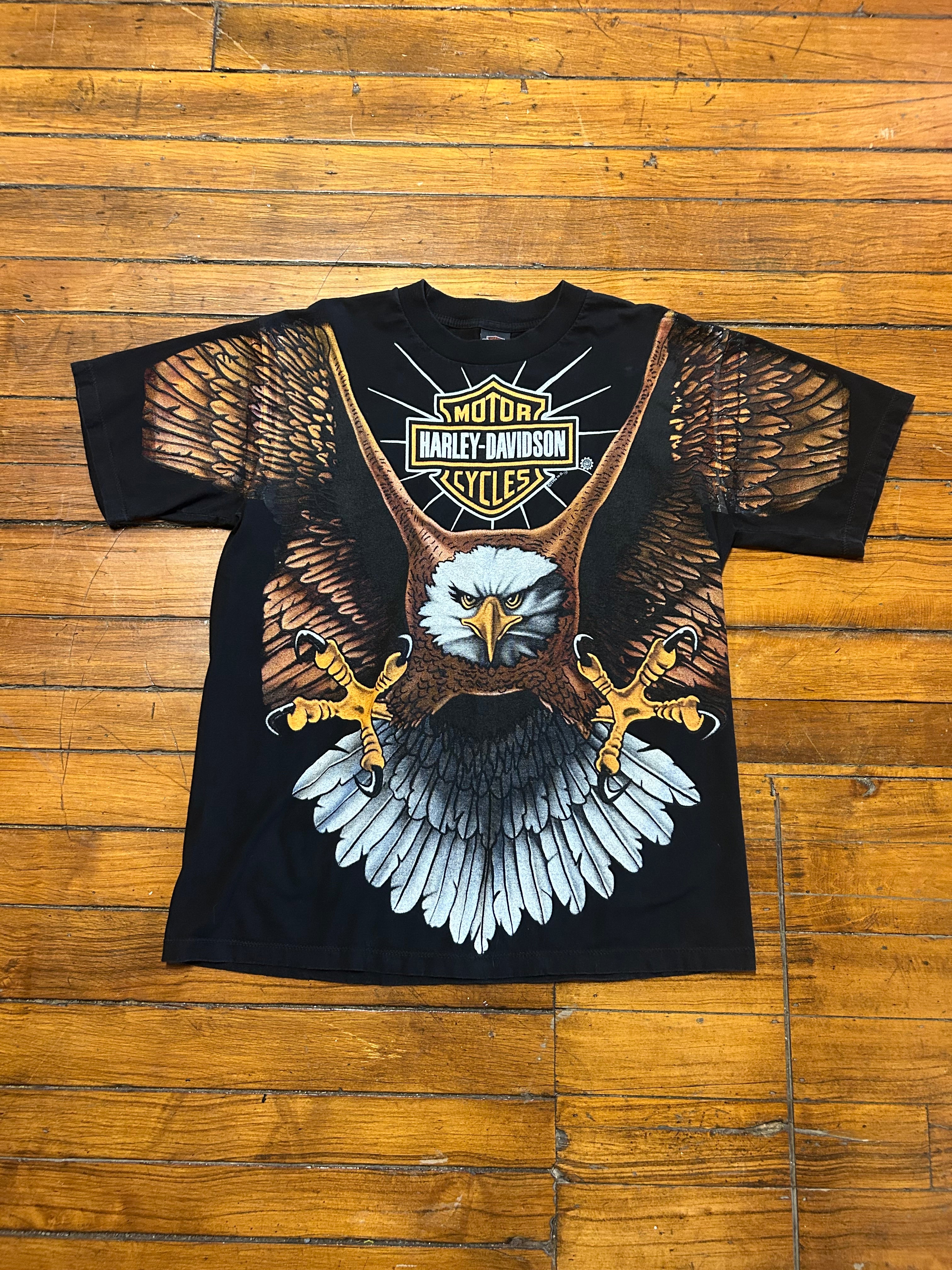 Harley Davidson Eagle All Over Vintage T-Shirt “Reprint”