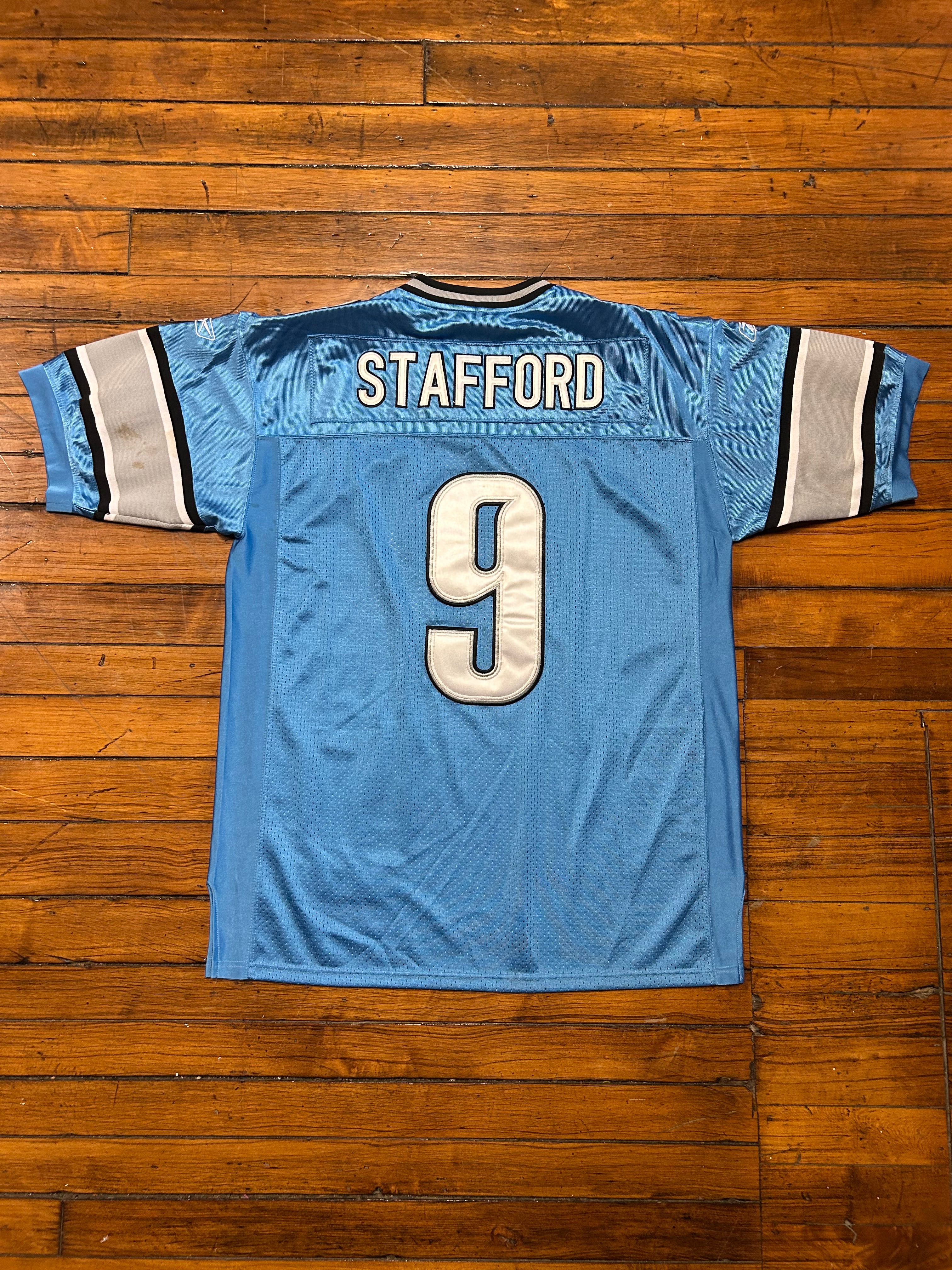 Detroit Lions Matthew Stafford #9 Reebok Blue Jersey