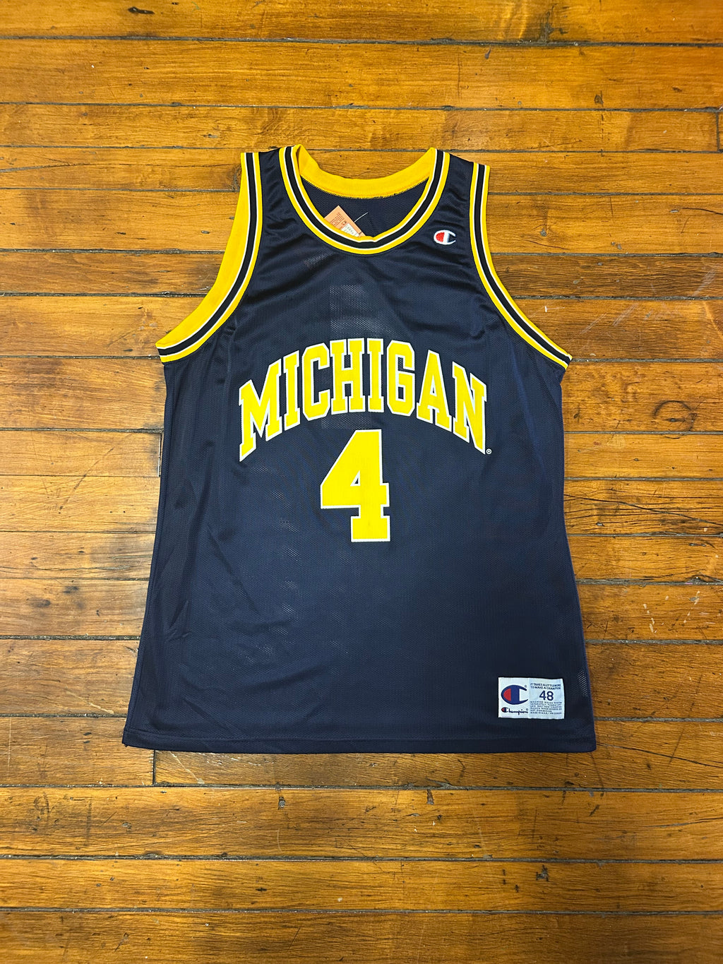 Michigan Wolverines University Basketball Jersey #4 Champion 90s
