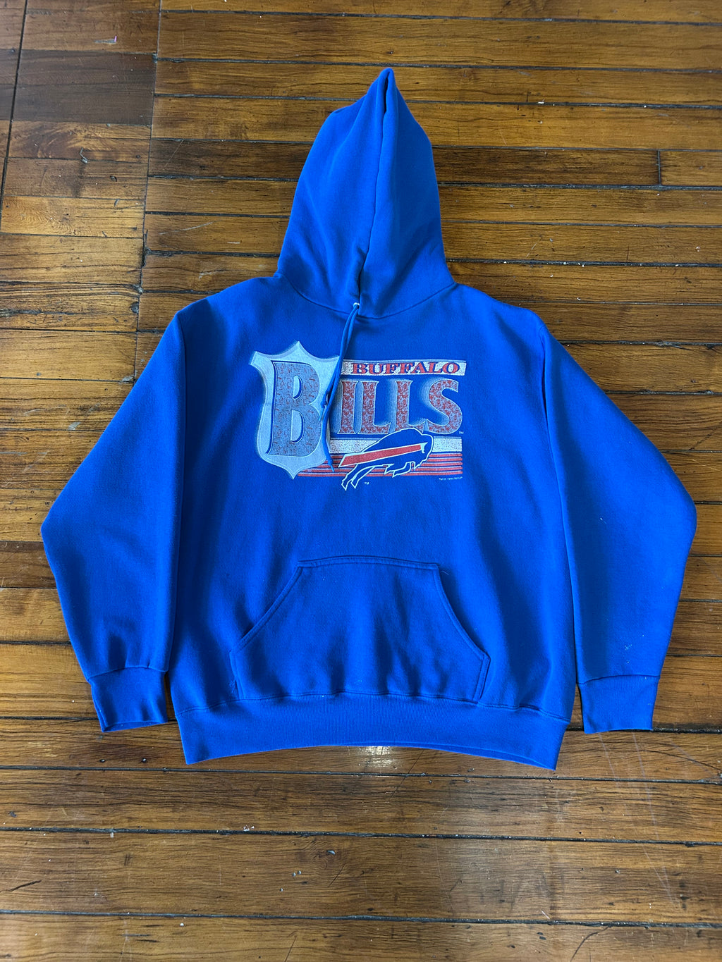 Buffalo Bills Vintage 90s Trench Pullover Hoodie