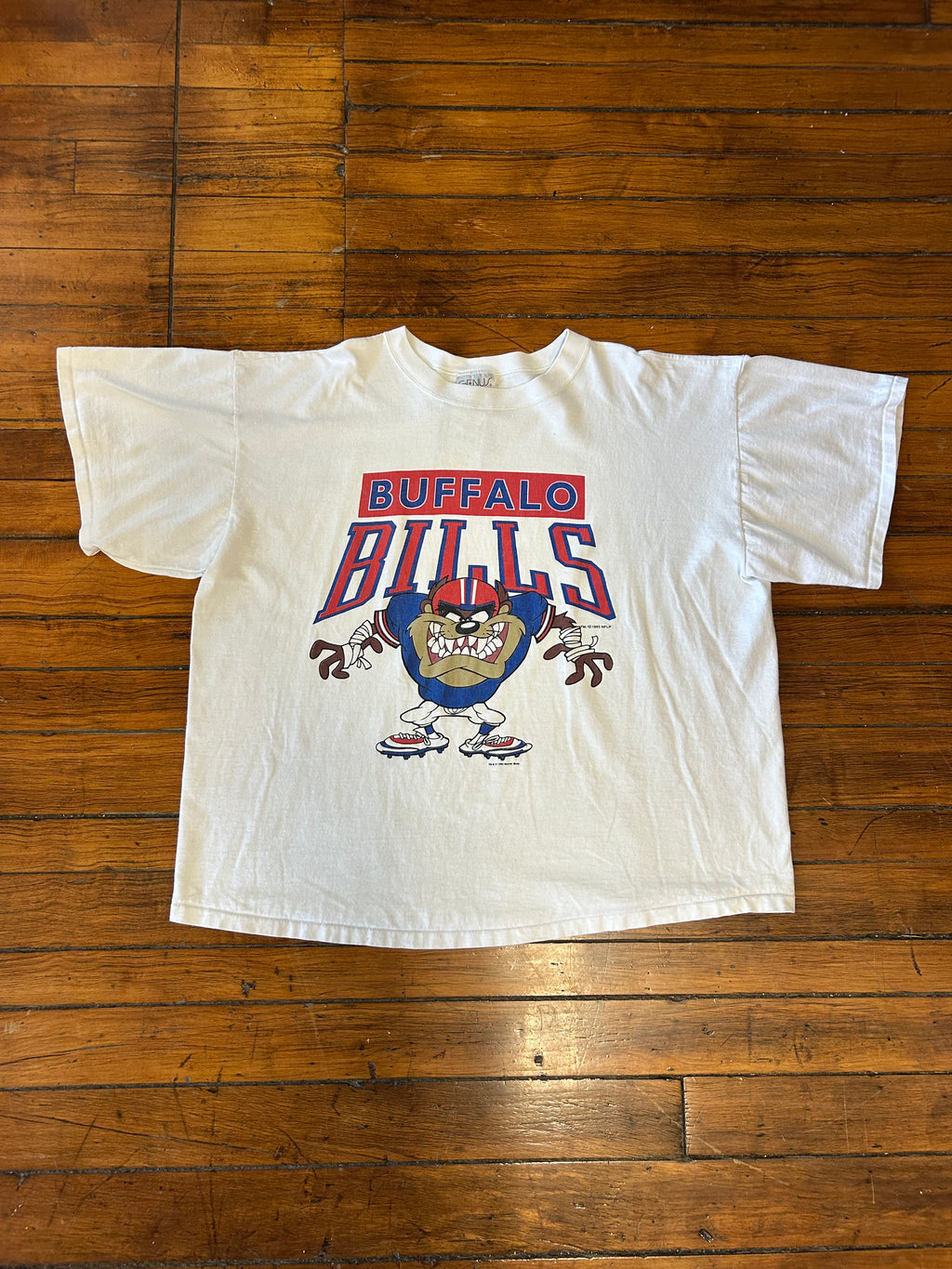 Buffalo Bills Vintage Taz T-Shirt Signed *Steve Tasker*