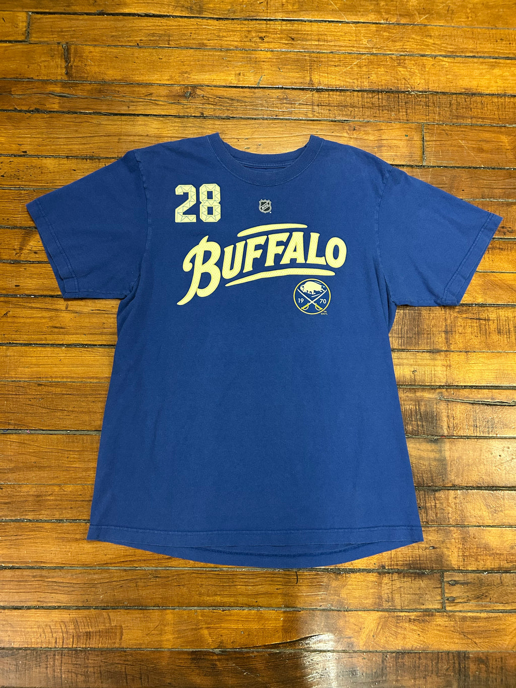Buffalo Sabres #28 Paul Gaustad 40th Anniversary T-Shirt