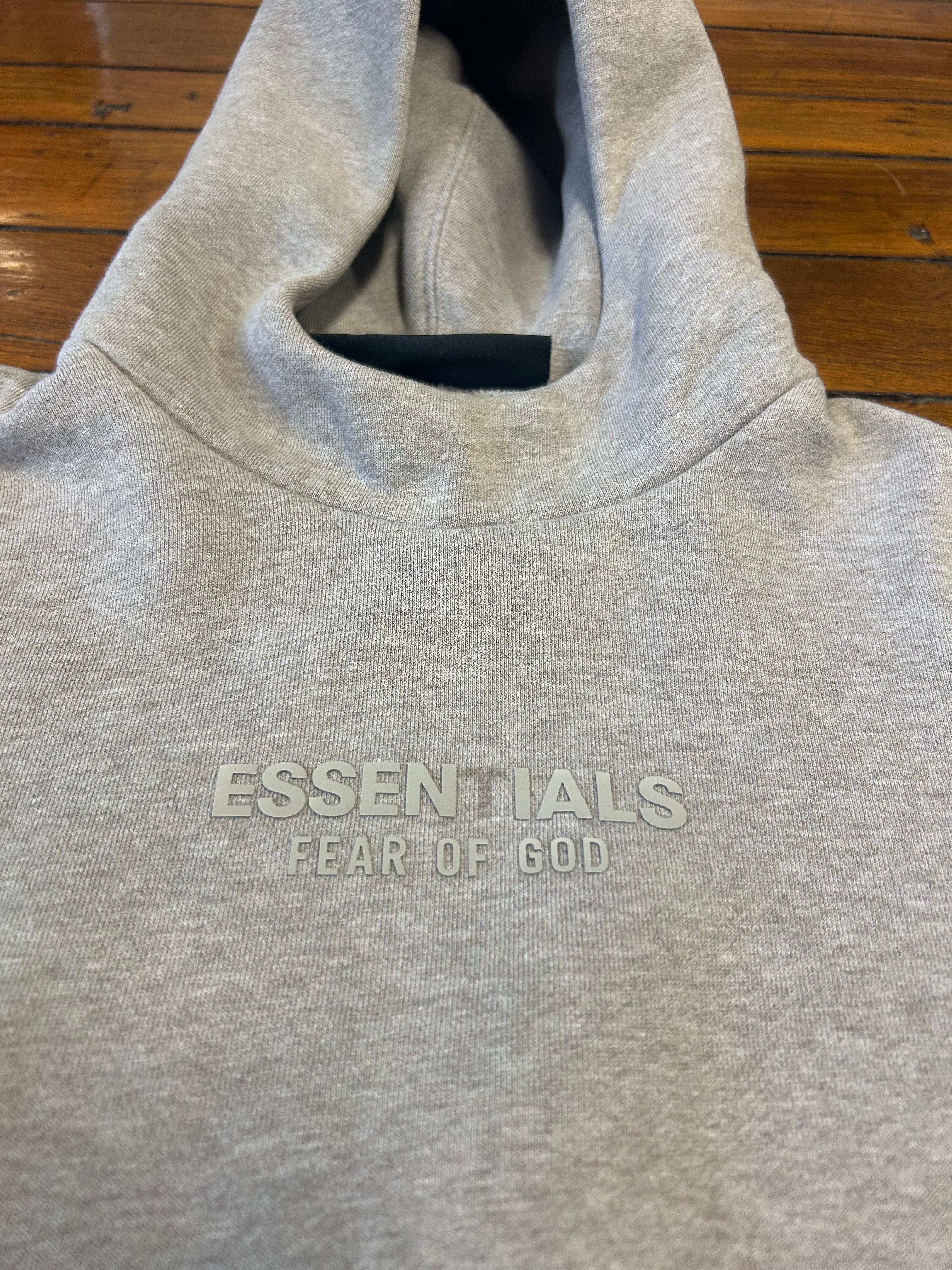 Essentials Fear Of God Light Oatmeal Pullover Hoodie