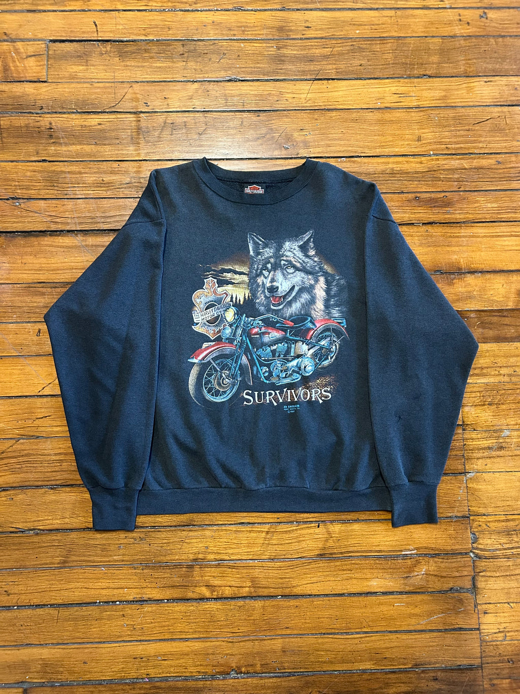 Harley Davidson Motorcycles Vintage 90s 3D Emblem Crewneck