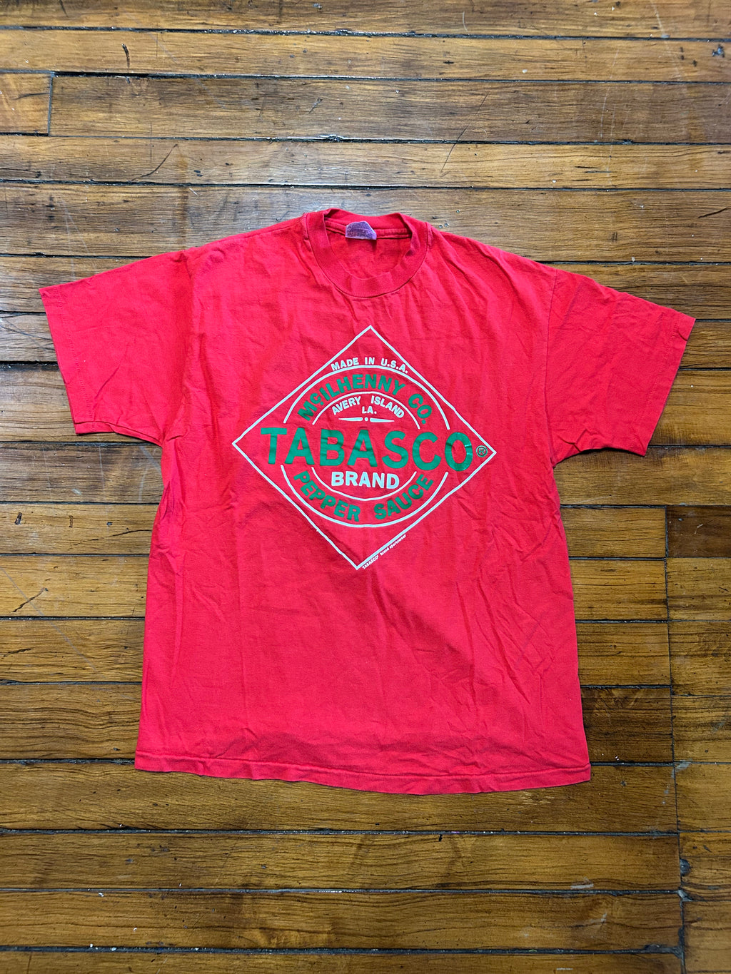 Hanes Tabasco Hot Sauce Brand Single Stitch Shirt