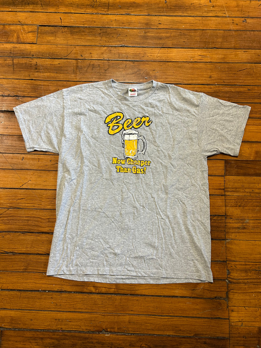 Vintage Alcohol T-Shirt “Beer Now Cheaper Than Gas”