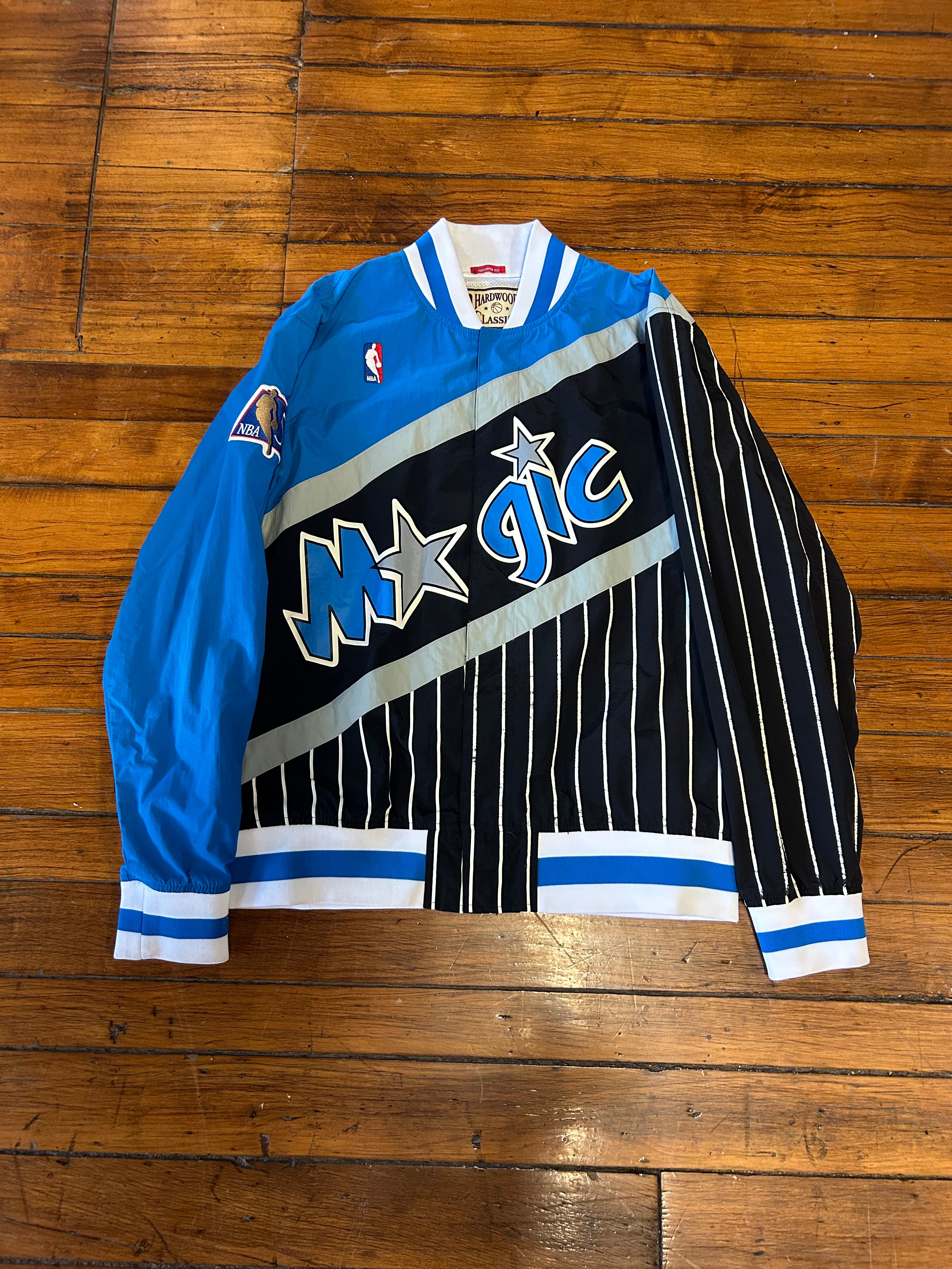 Orlando Magic NBA Pinstripe Vintage Zip Up Jacket Mitchell & Ness