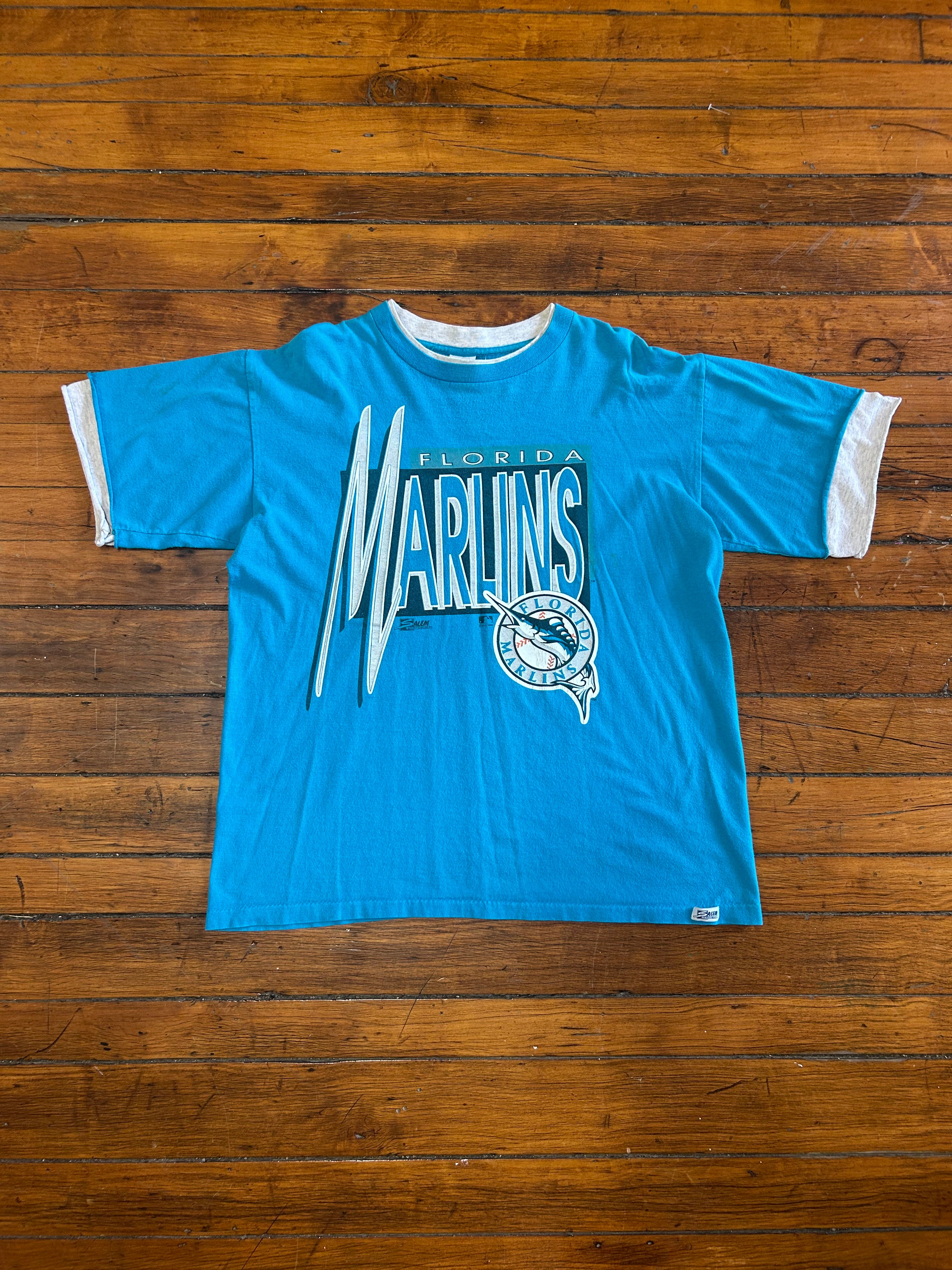 Miami Marlins MLB Salem Sportswear Vintage Short Sleeve Shirt