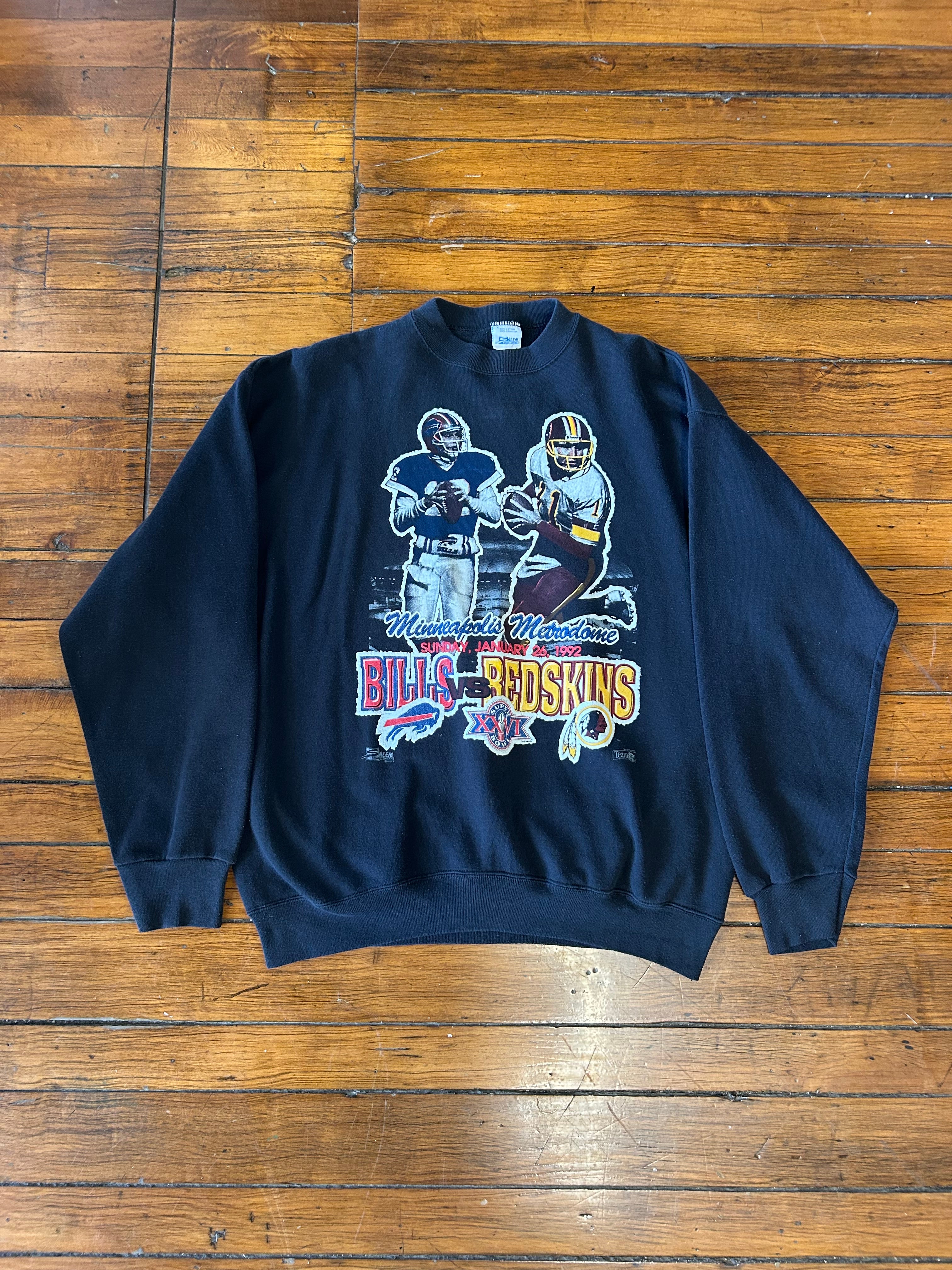 Buffalo Bills vs Redskins Super Bowl Vintage Crewneck