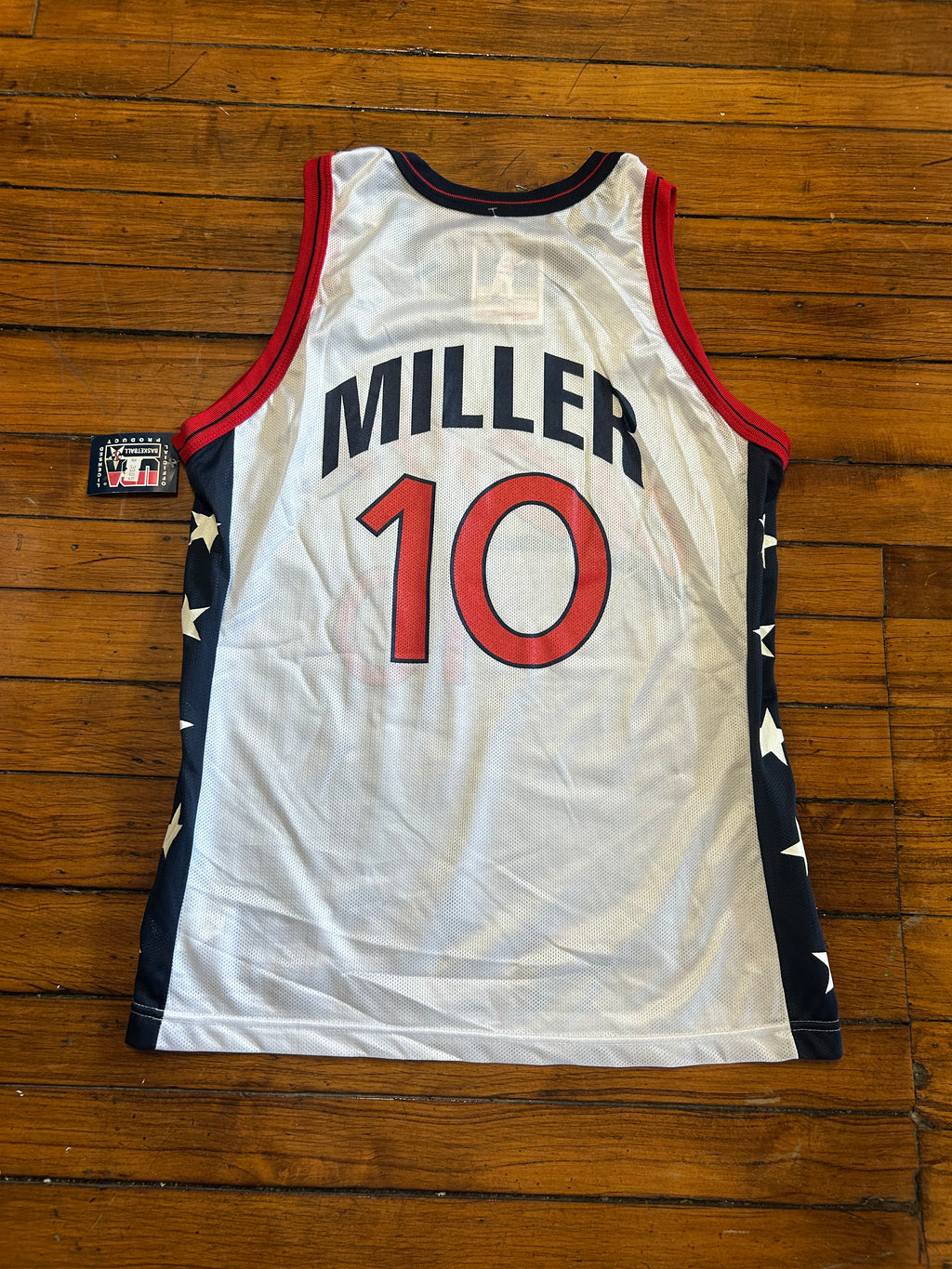 USA Olympic Reggie Miller Vintage Champion Jersey #10 White