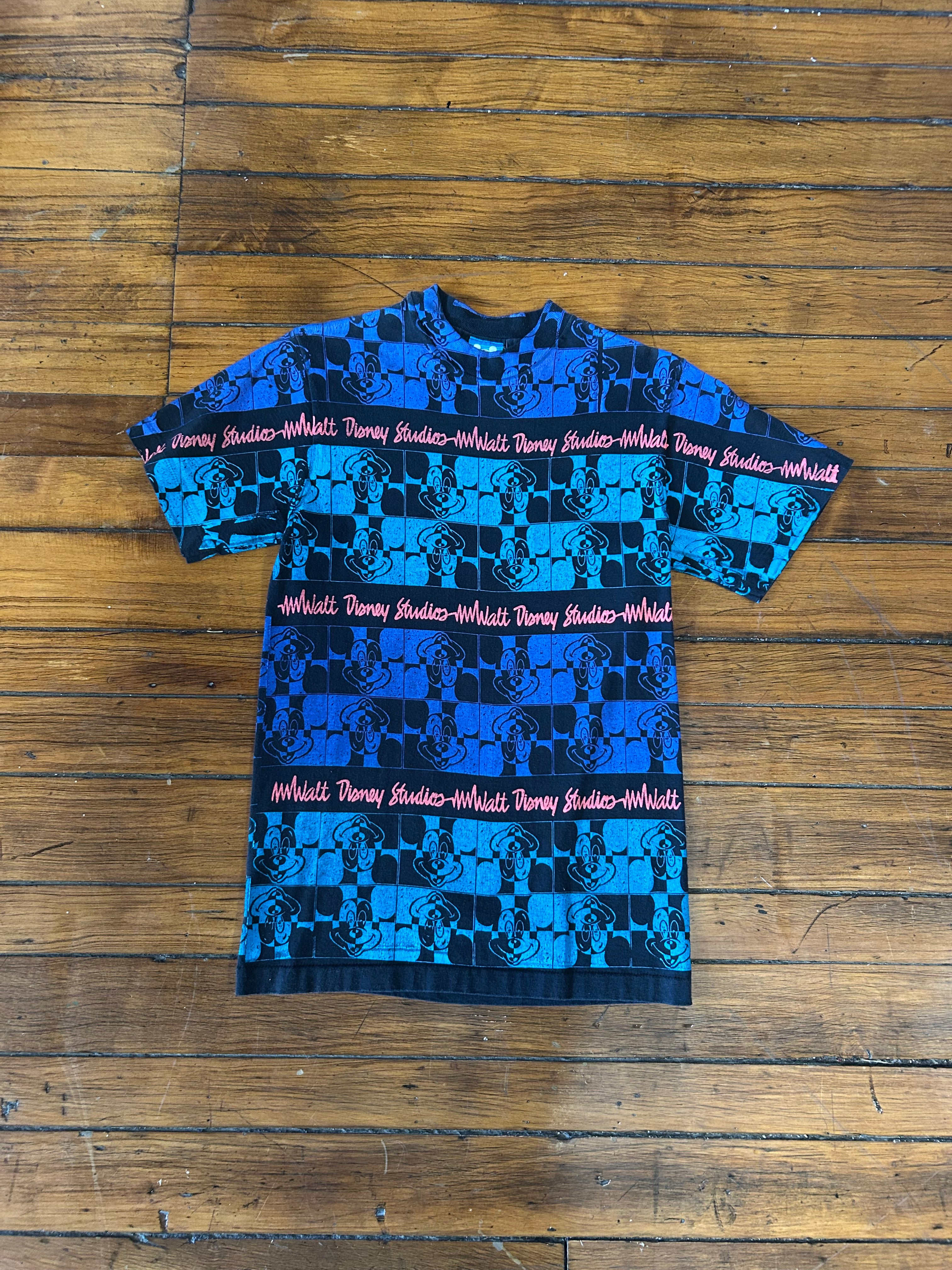Vintage Disney Studios Mickey Mouse All Over Print T-Shirt