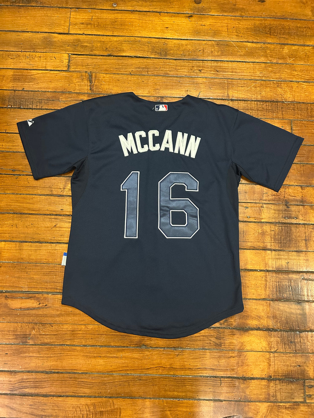 Atlanta Braves Brian McCann Navy MLB Jersey #16 Majestic
