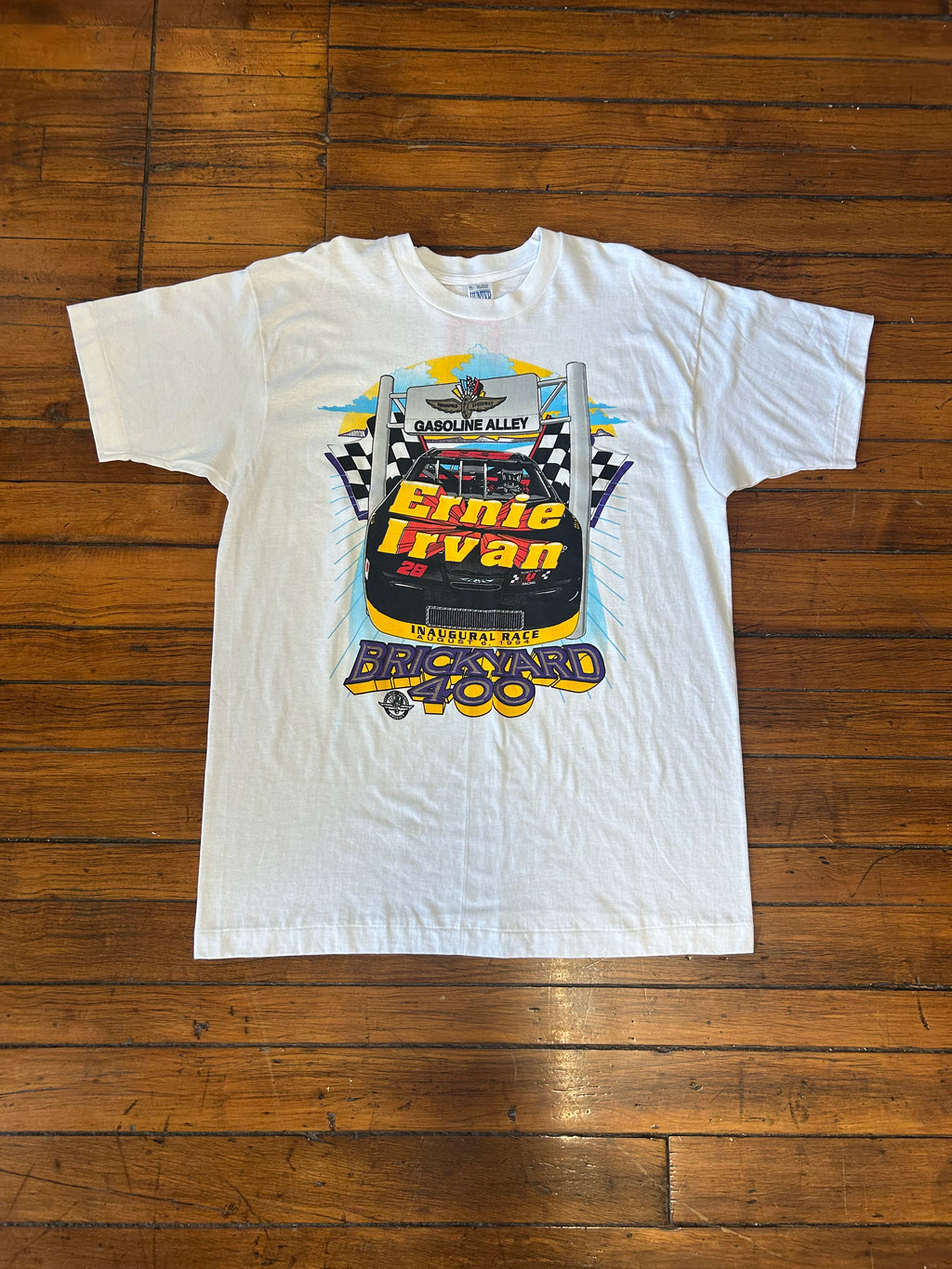 Vintage NASCAR Ernie Irvan #28 Brickyard 400 Vintage T—Shirt