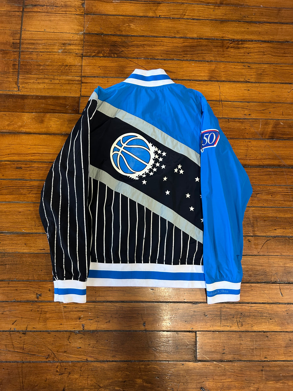 Orlando Magic NBA Pinstripe Vintage Zip Up Jacket Mitchell & Ness