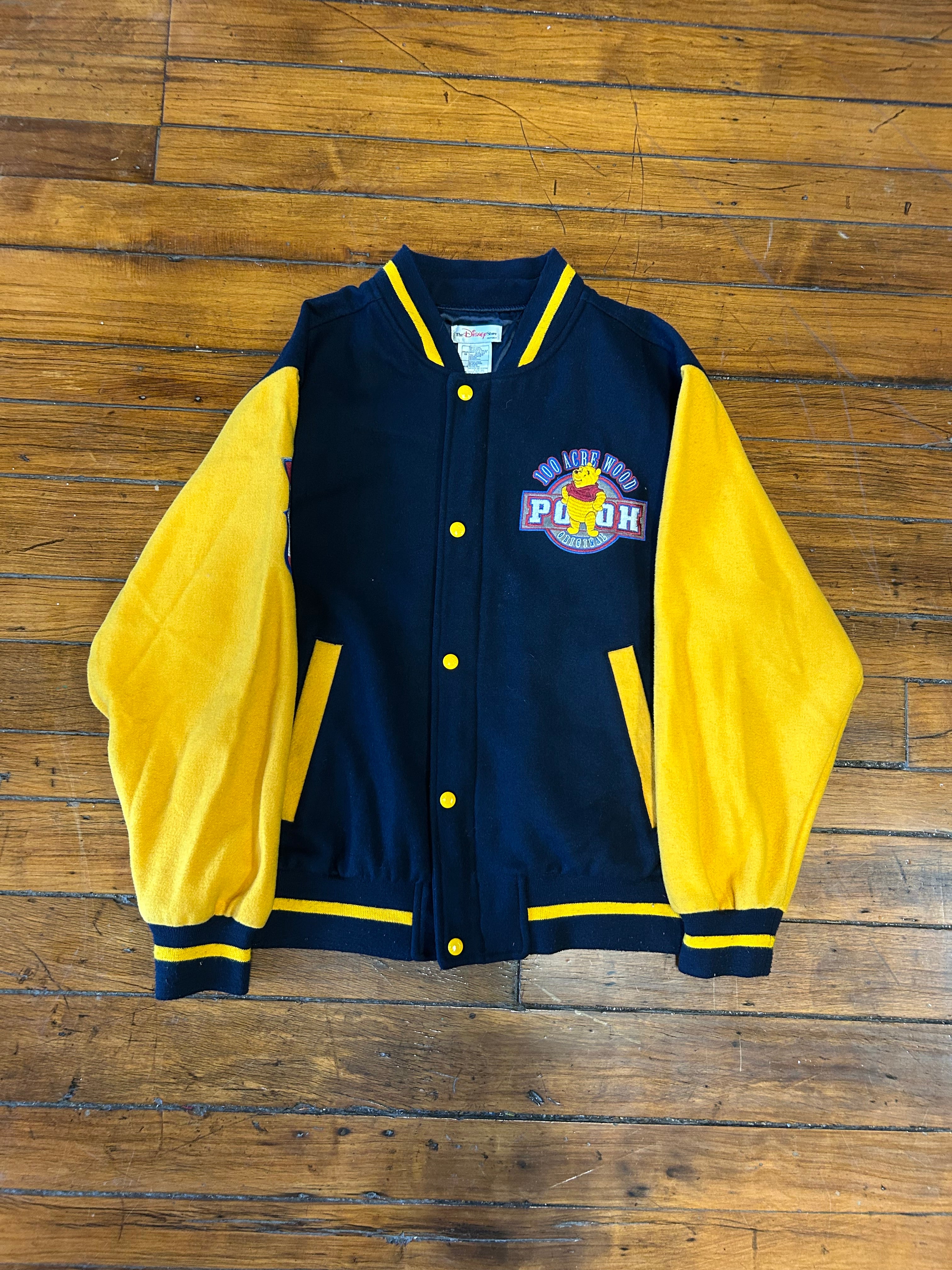 Vintage Disney Winnie the Pooh Varsity Jacket Button Up Adult