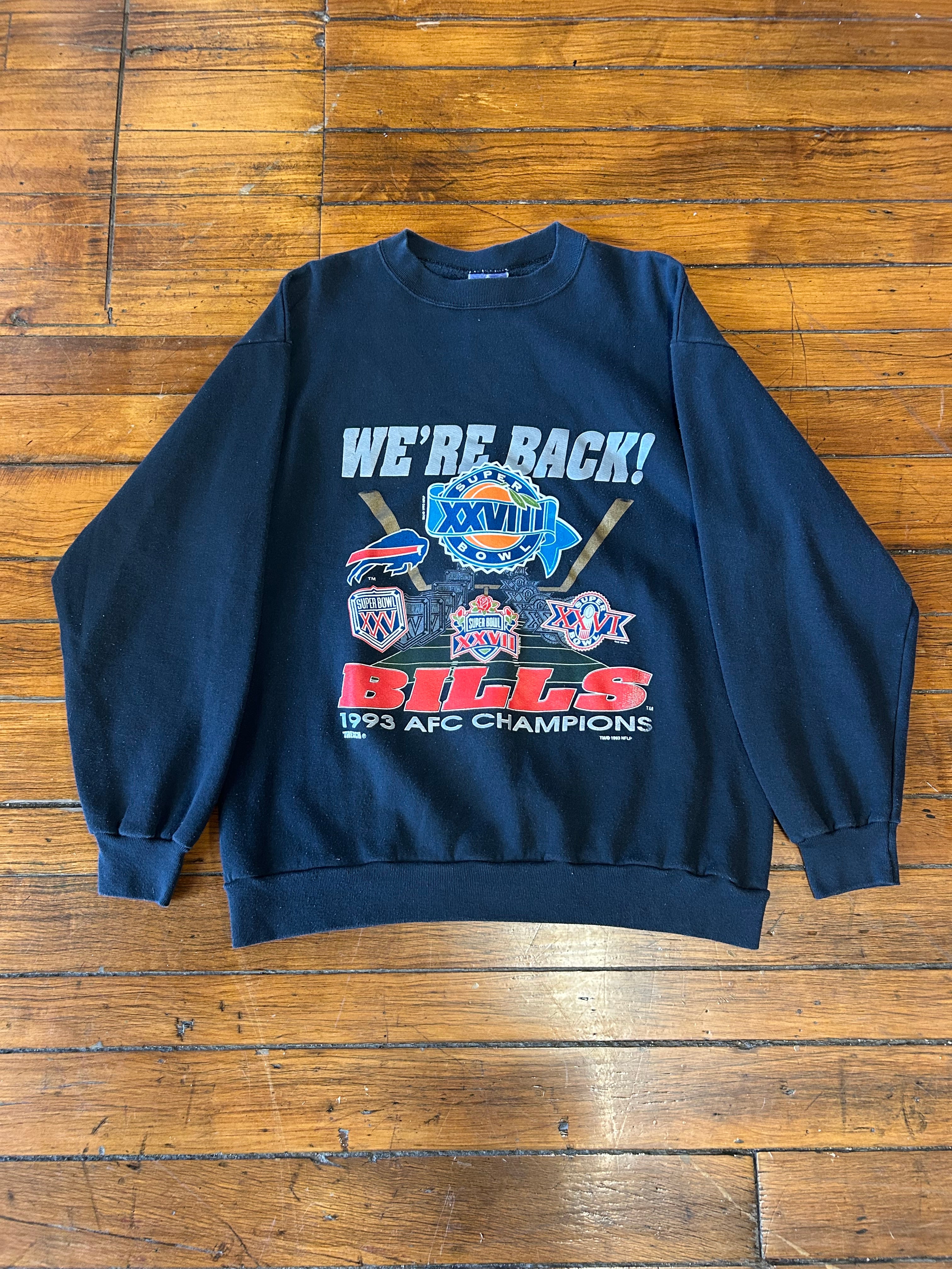 Buffalo Bills “We’re Back” Vintage Crewneck Super Bowl XXVIII