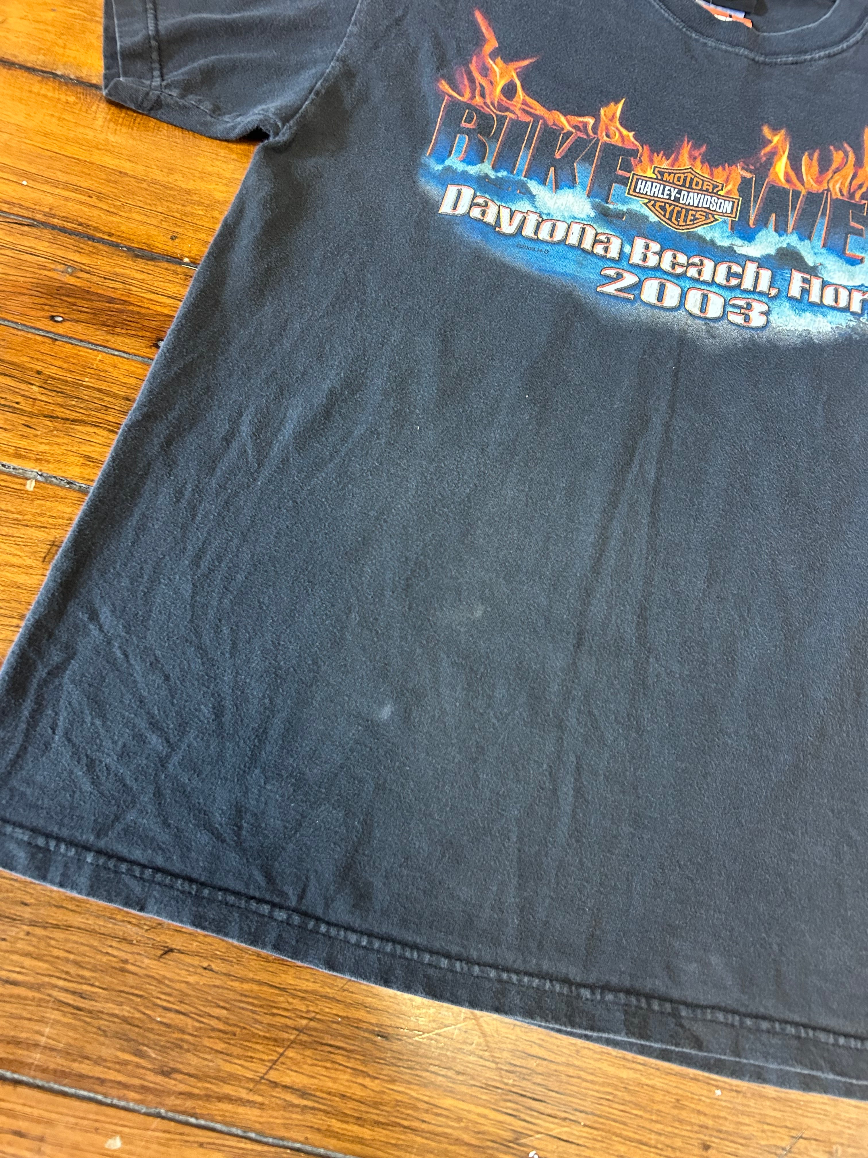 Harley Davidson Motorcycles Daytona Beach 2003 Vintage T-Shirt Men’s
