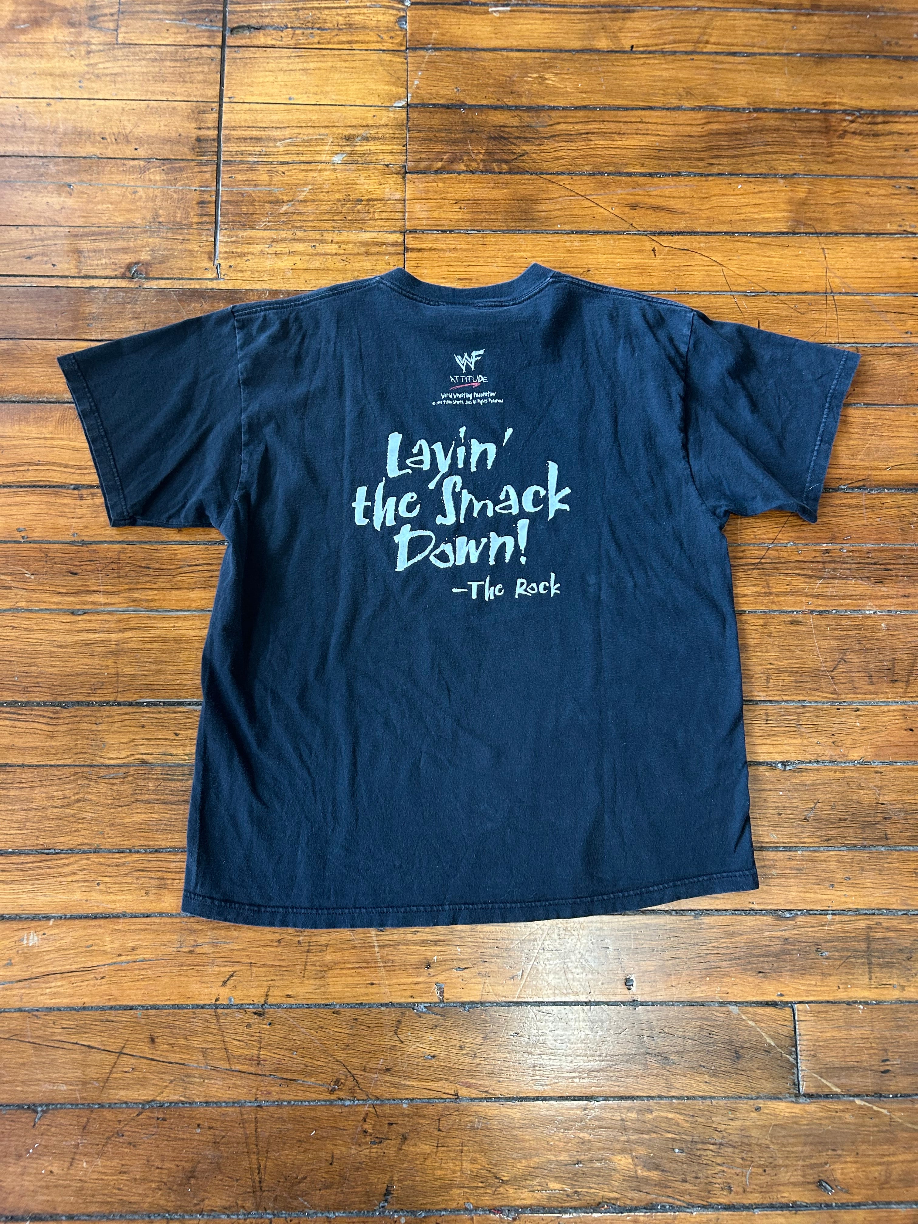 WWF The Rock “Layin the Smack Down” Vintage Shirt