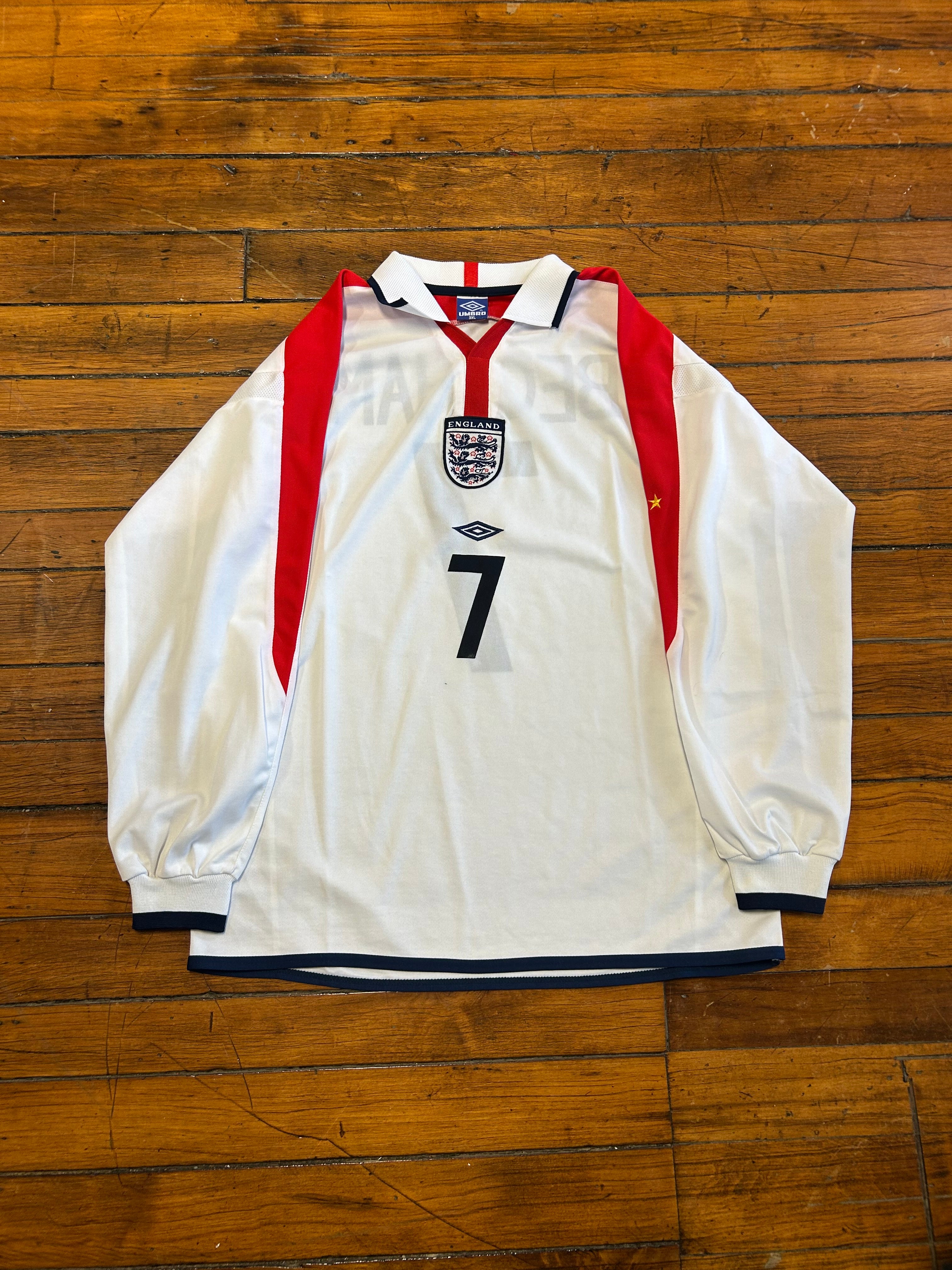 David Beckham England Lonsgleeve Jersey #7 Umbro