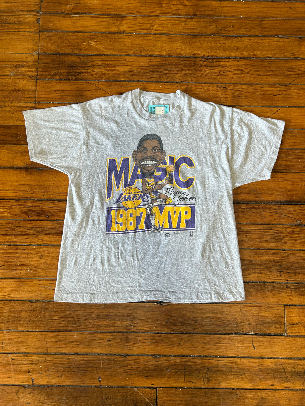Vintage Los Angeles Lakers Magic Johnson 1987 MVP T-Shirt