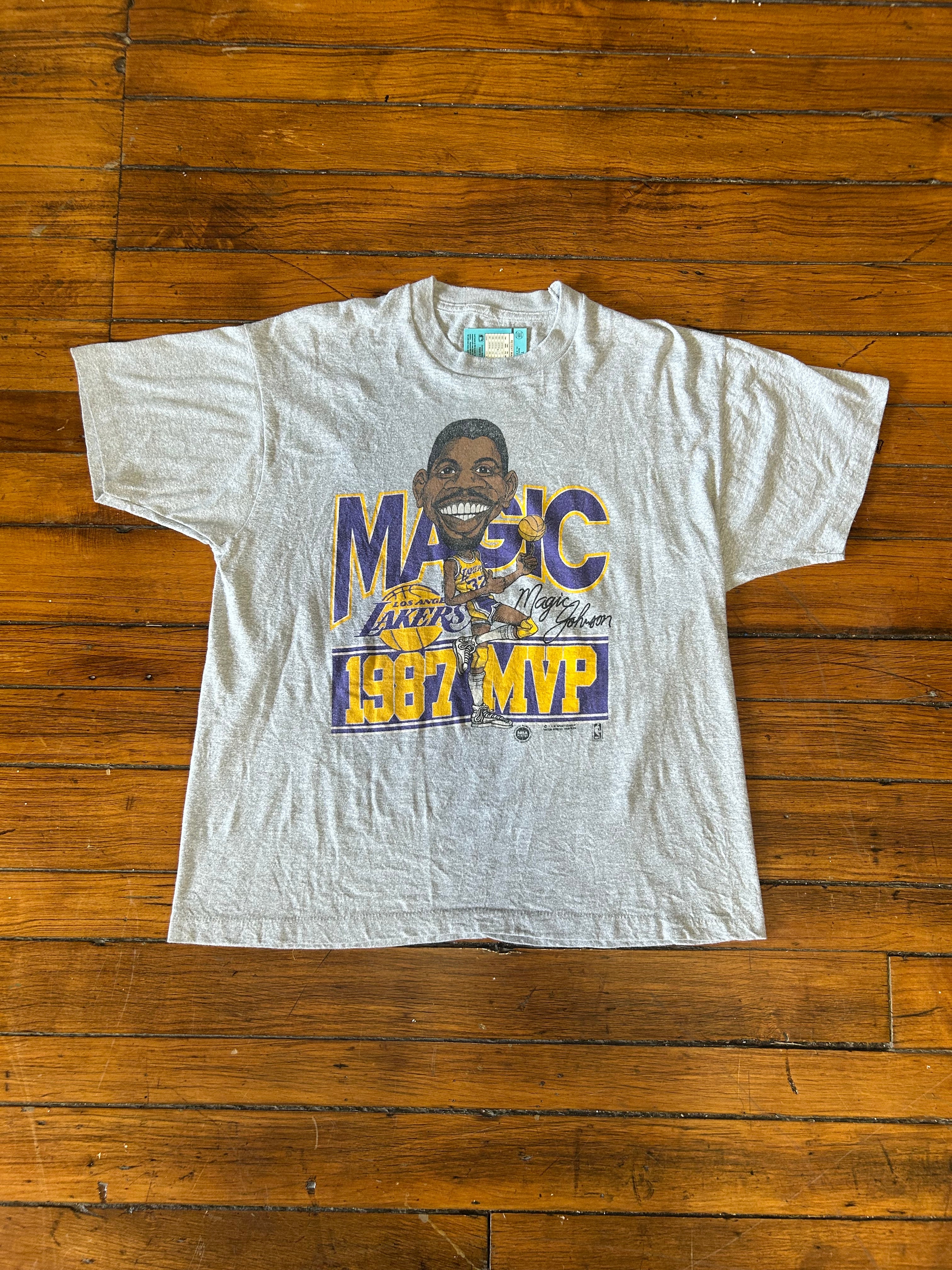Vintage Los Angeles Lakers Magic Johnson 1987 MVP T-Shirt
