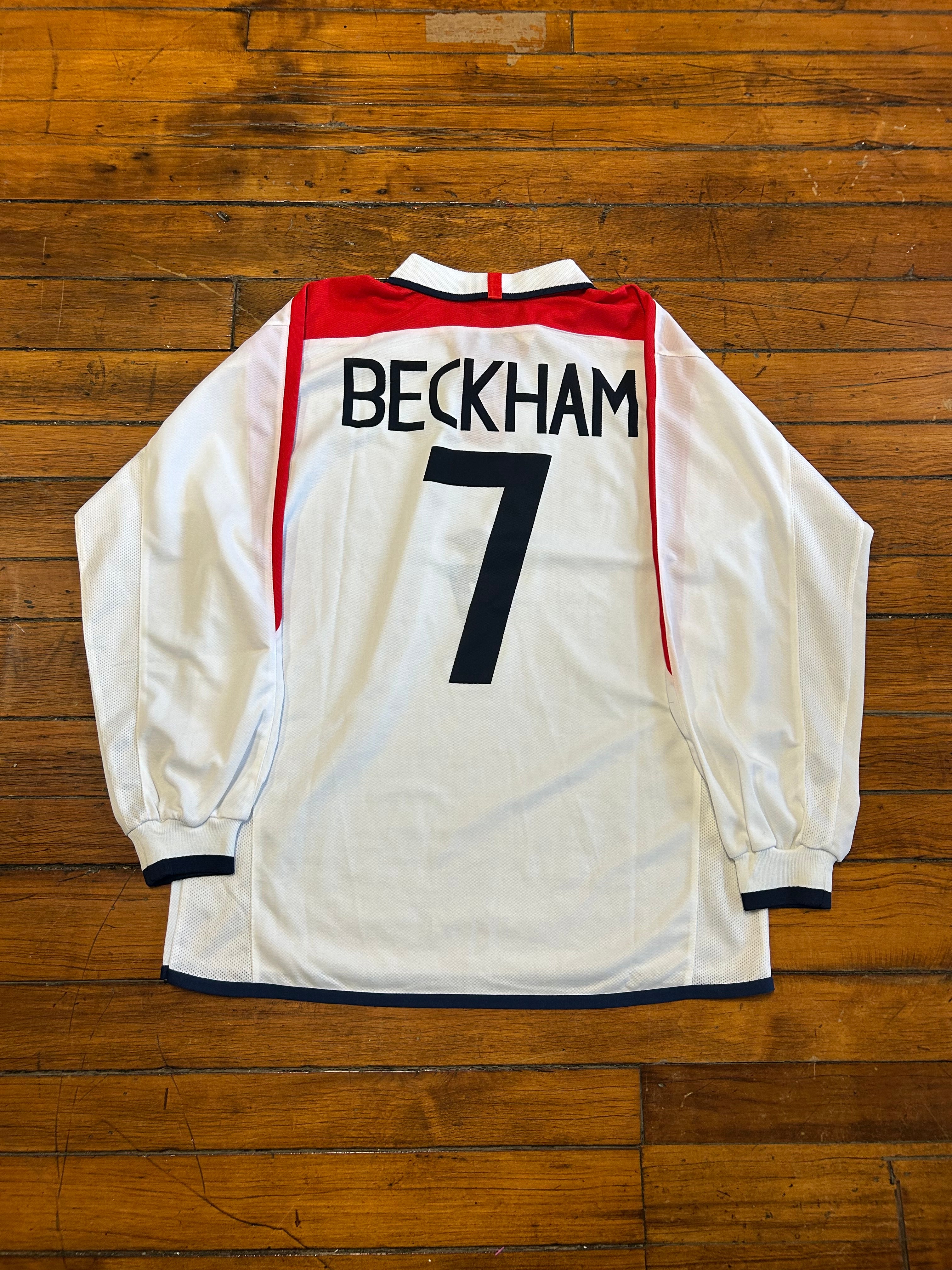 David Beckham England Lonsgleeve Jersey #7 Umbro
