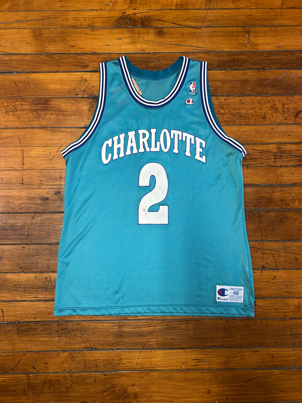 Charlotte Hornets Larry Johnson Jersey #2 90s Champion
