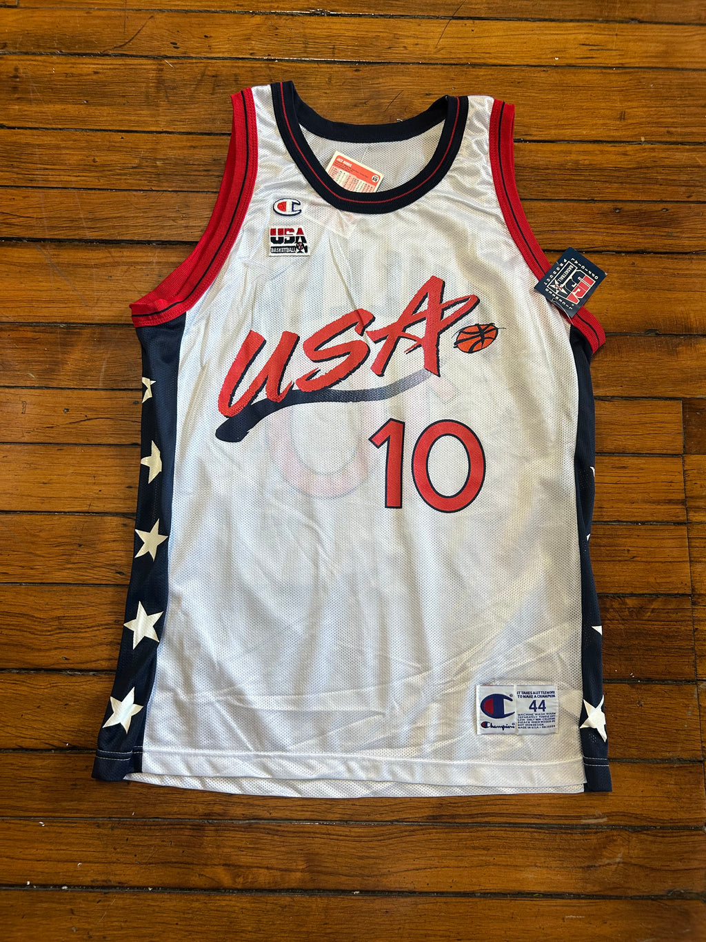 USA Olympic Reggie Miller Vintage Champion Jersey #10 White