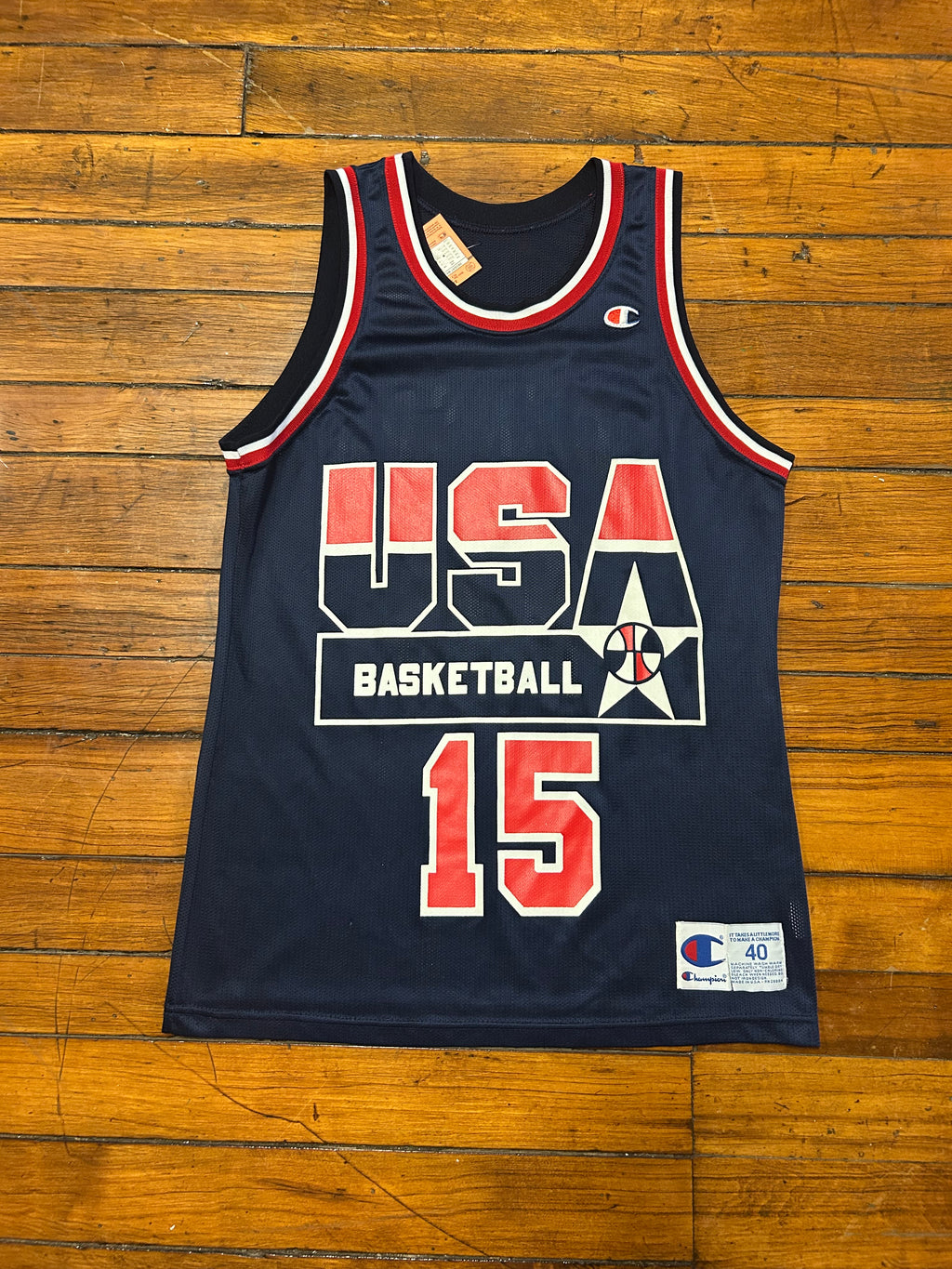 Vintage Magic Johnson USA Olympic Basketball Jersey #15 Champion