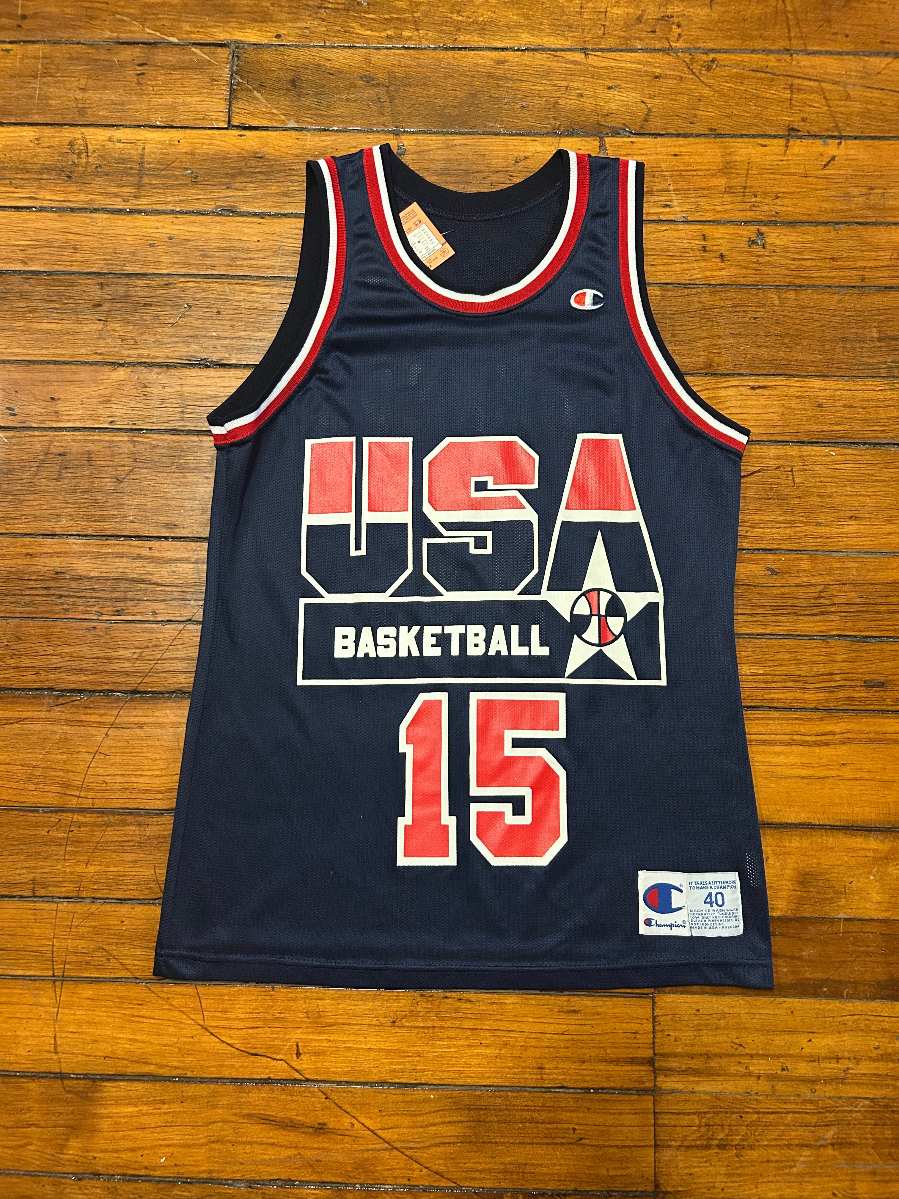 Vintage Magic Johnson USA Olympic Basketball Jersey #15 Champion